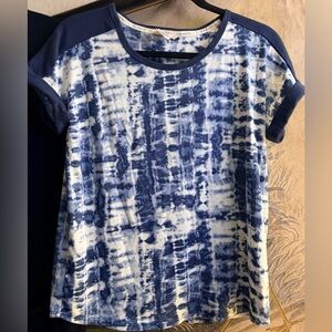 Lucky Brand Tie Die Abstract Print Tee Leisure Top SZ Medium